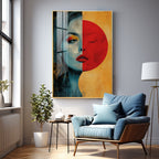 Abstract Serenity Modern Woman Premium Acrylic Vertical Wall Art