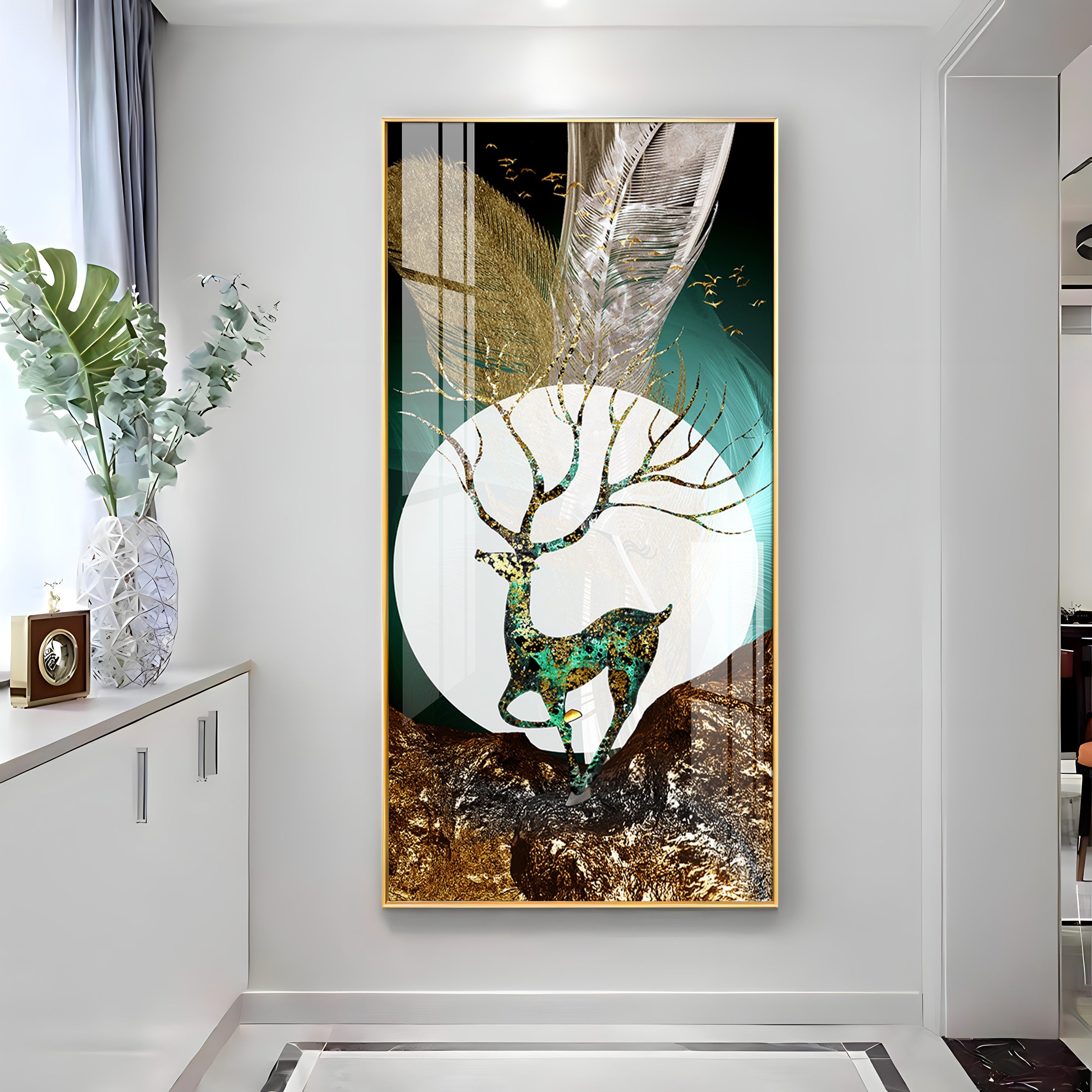 Majestic Deer Haven Premium Acrylic Vertical Wall Art