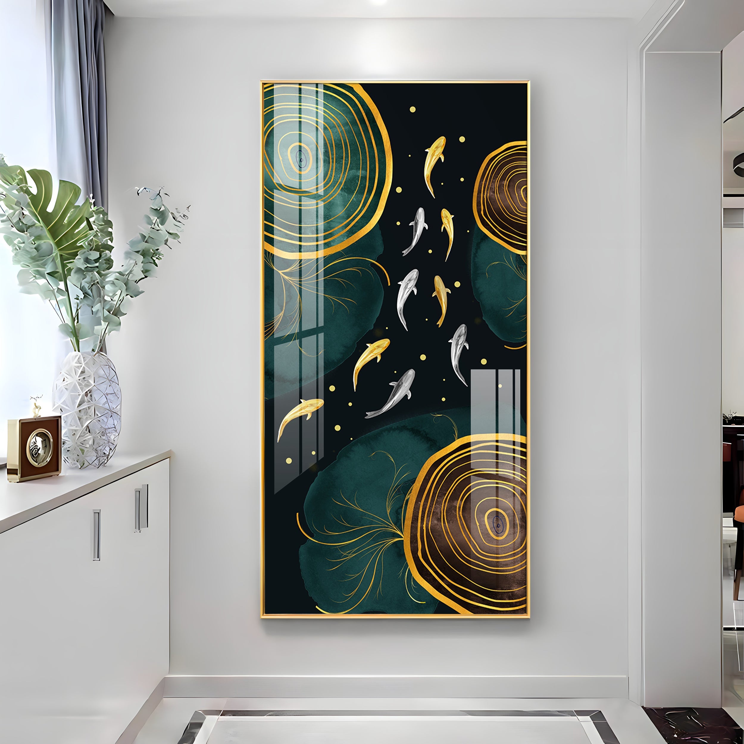 Fishes In Ocean Premium Acrylic Vertical Wall Art