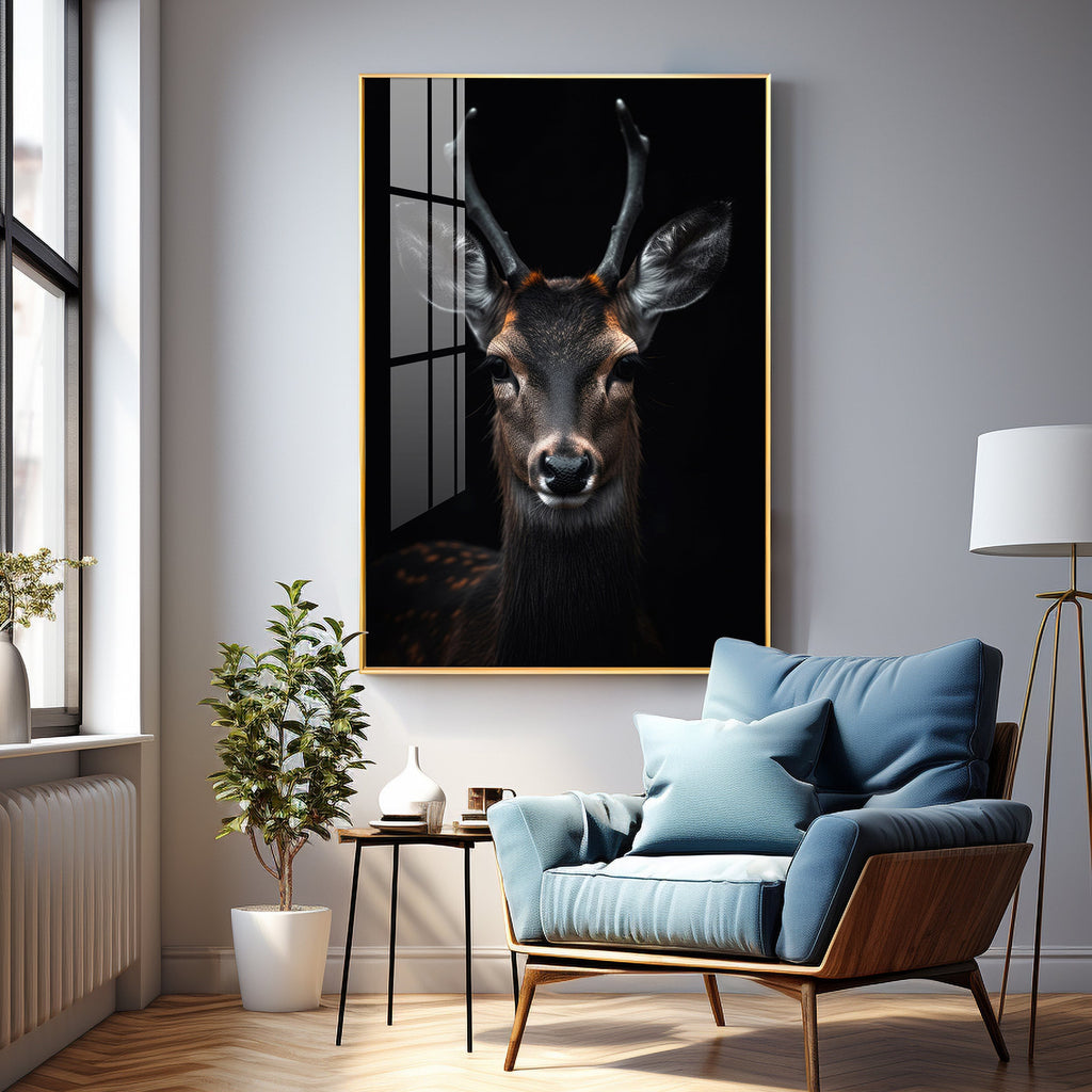 Sambar Deer Premium Acrylic Vertical Wall Art