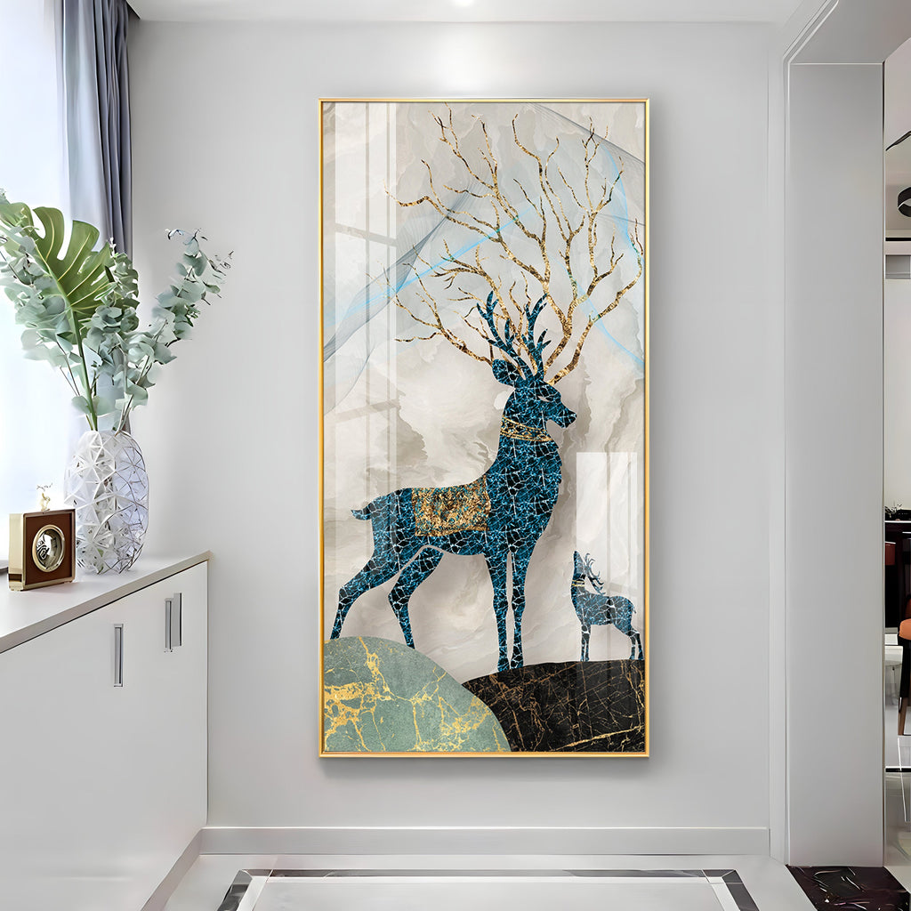 Pair Of Two Deer Premium Acrylic Vertical Wall Art