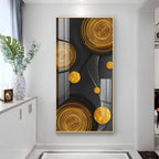 Gold Circle Shape Premium Acrylic Vertical Wall Art