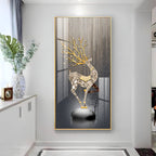 Couple Golden Deer Premium Acrylic Vertical Wall Art