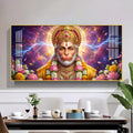 Hanuman Ji Glass Finish Horizontal Wall Art