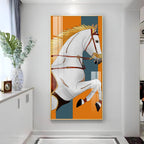 Modern White Horse Premium Acrylic Vertical Wall Art