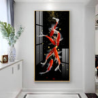 Red & White Koi Fish Premium Acrylic Vertical Wall Art