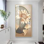 Modern Metal Sunflower Premium Acrylic Vertical Wall Art