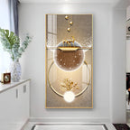 Golden Elegance Hallway Premium Acrylic Vertical Wall Art