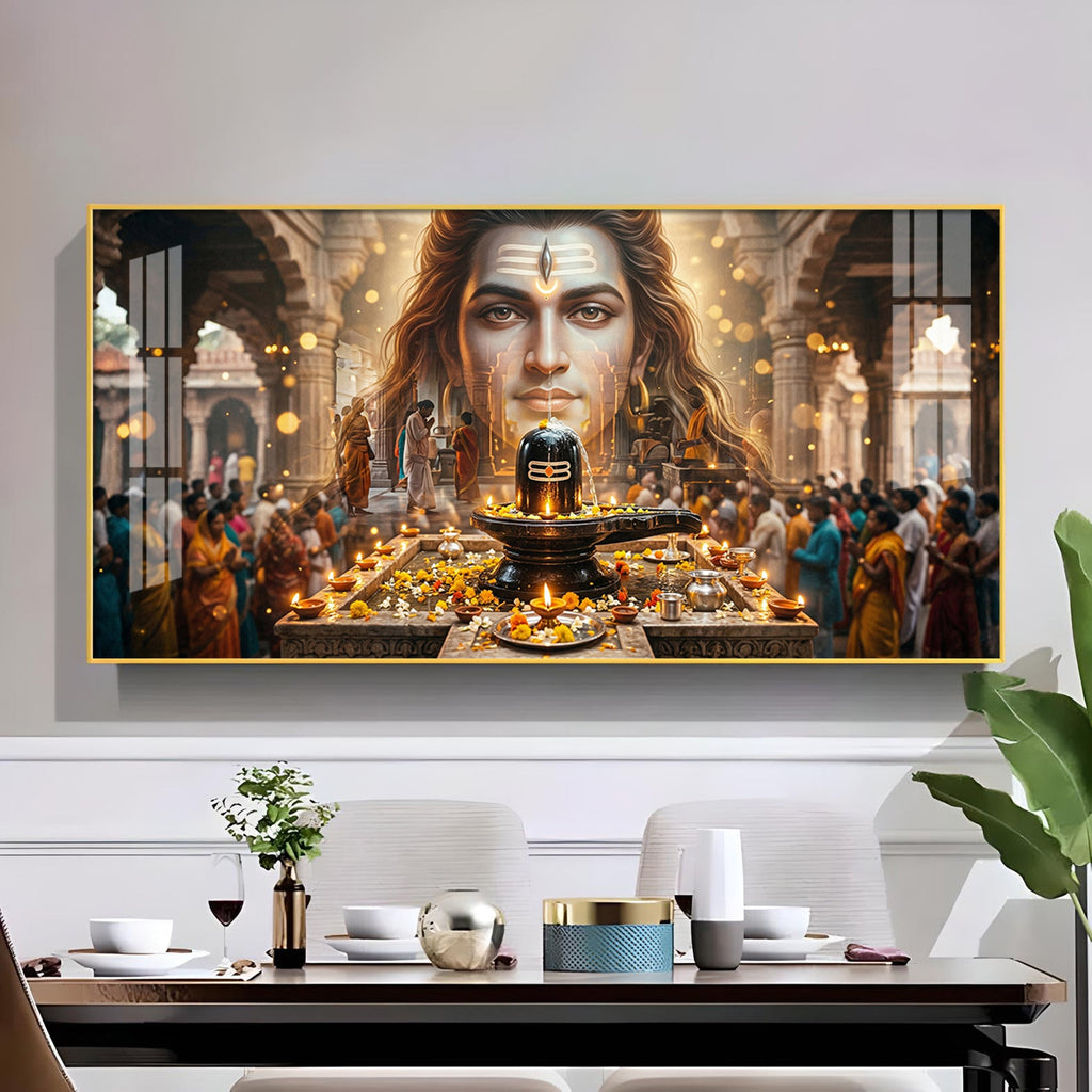 Divine Shiv Shankar Glass Finish Horizontal Wall Art