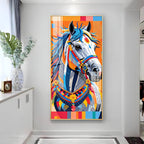 Multicolored Horse Premium Acrylic Vertical Wall Art