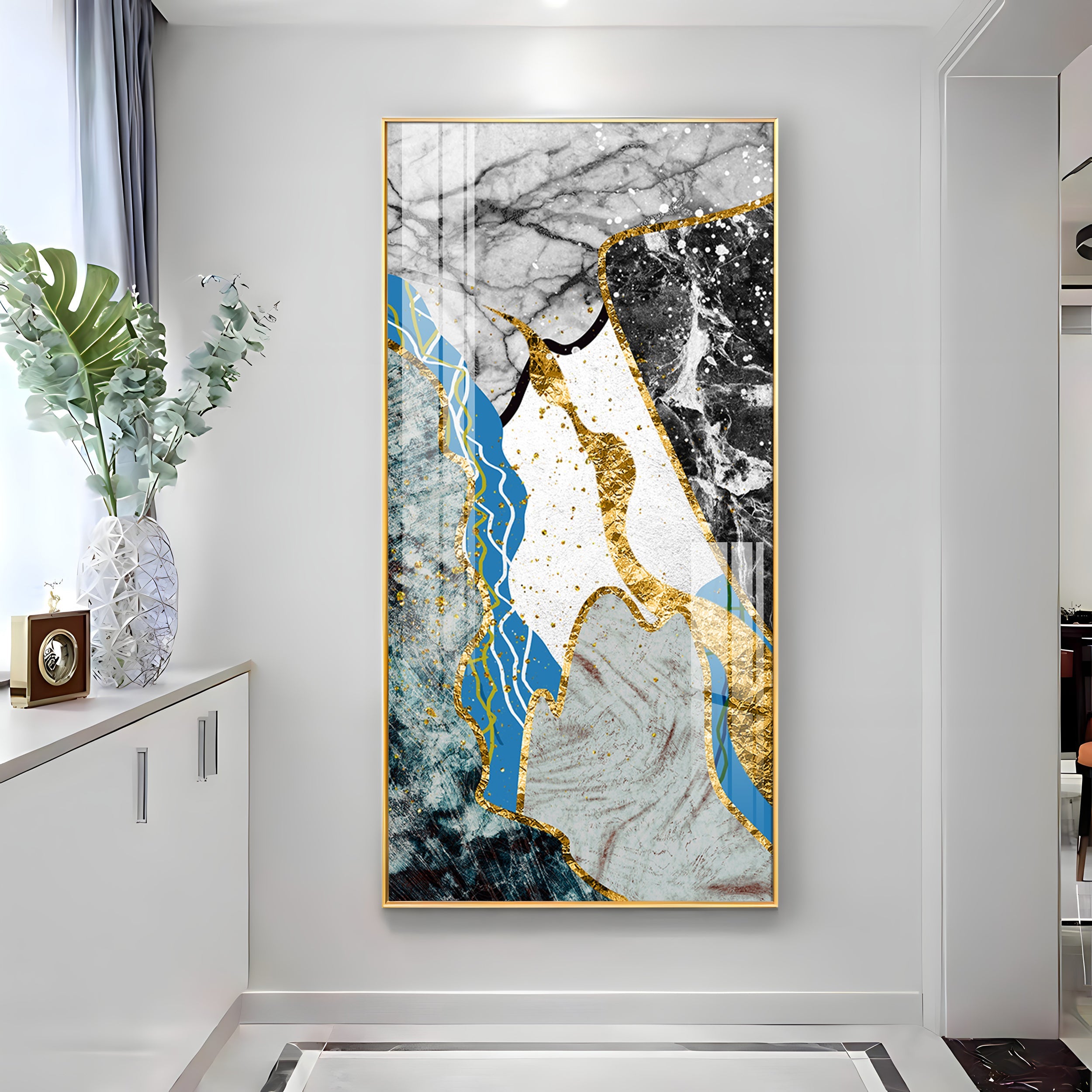 Blue Bliss Wave Premium Acrylic Vertical Wall Art