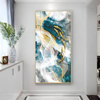 Golden Swim Premium Acrylic Vertical Wall Art