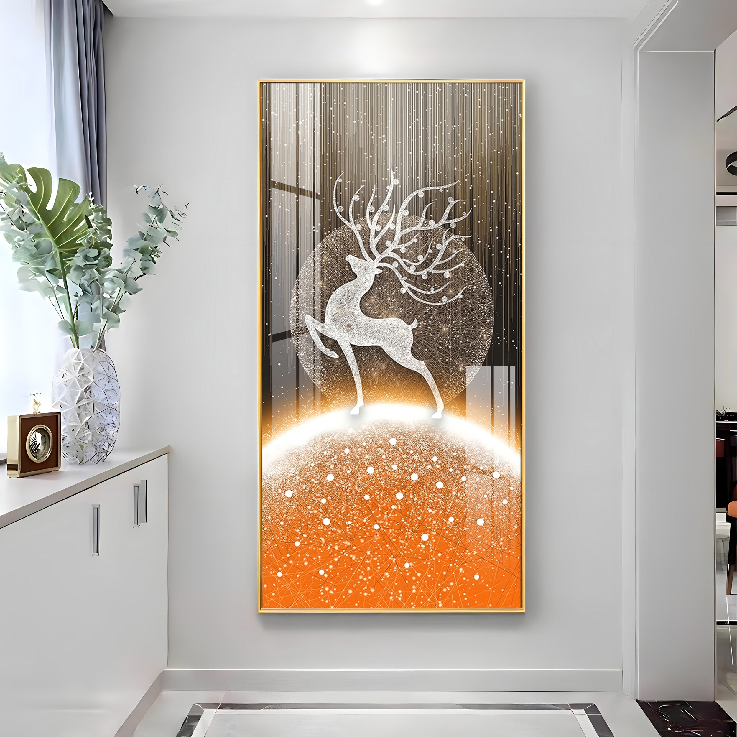 Majestic White Deer Premium Acrylic Vertical Wall Art