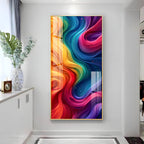 Color Swirl Abstract Premium Acrylic Vertical Wall Art