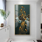 Golden Koi Fish Feng Shui Carp Premium Acrylic Vertical Wall Art