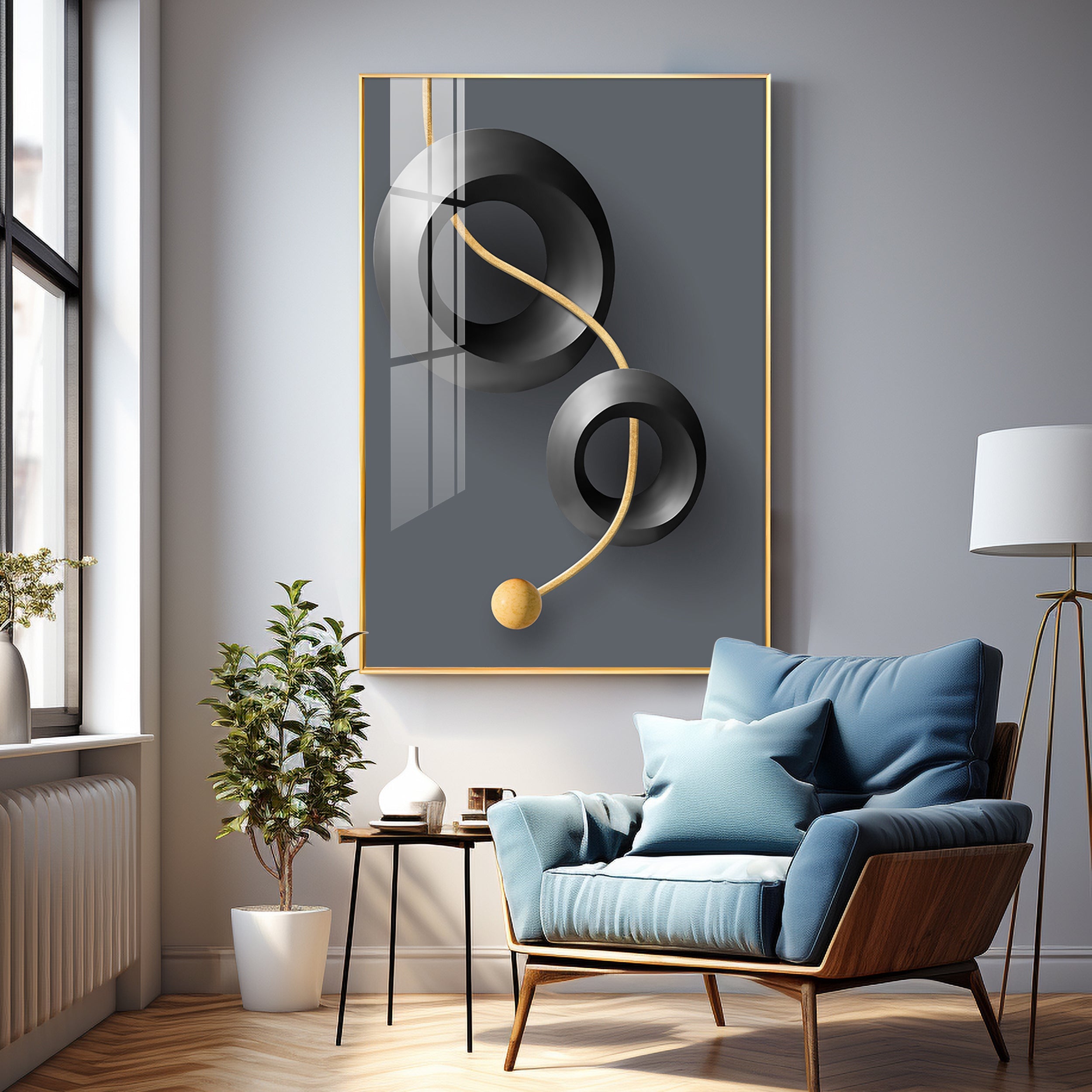 Aerial Rings Premium Acrylic Vertical Wall Art