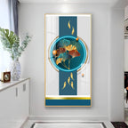 Gold Fish  With Ginkgo Leaf Premium Acrylic Vertical Wall Art
