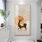 Deer With White Background Premium Acrylic Vertical Wall Art