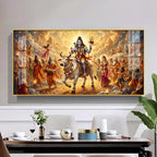 HC HC Mahadev Shambhu Glass Finish Horizontal Wall Art