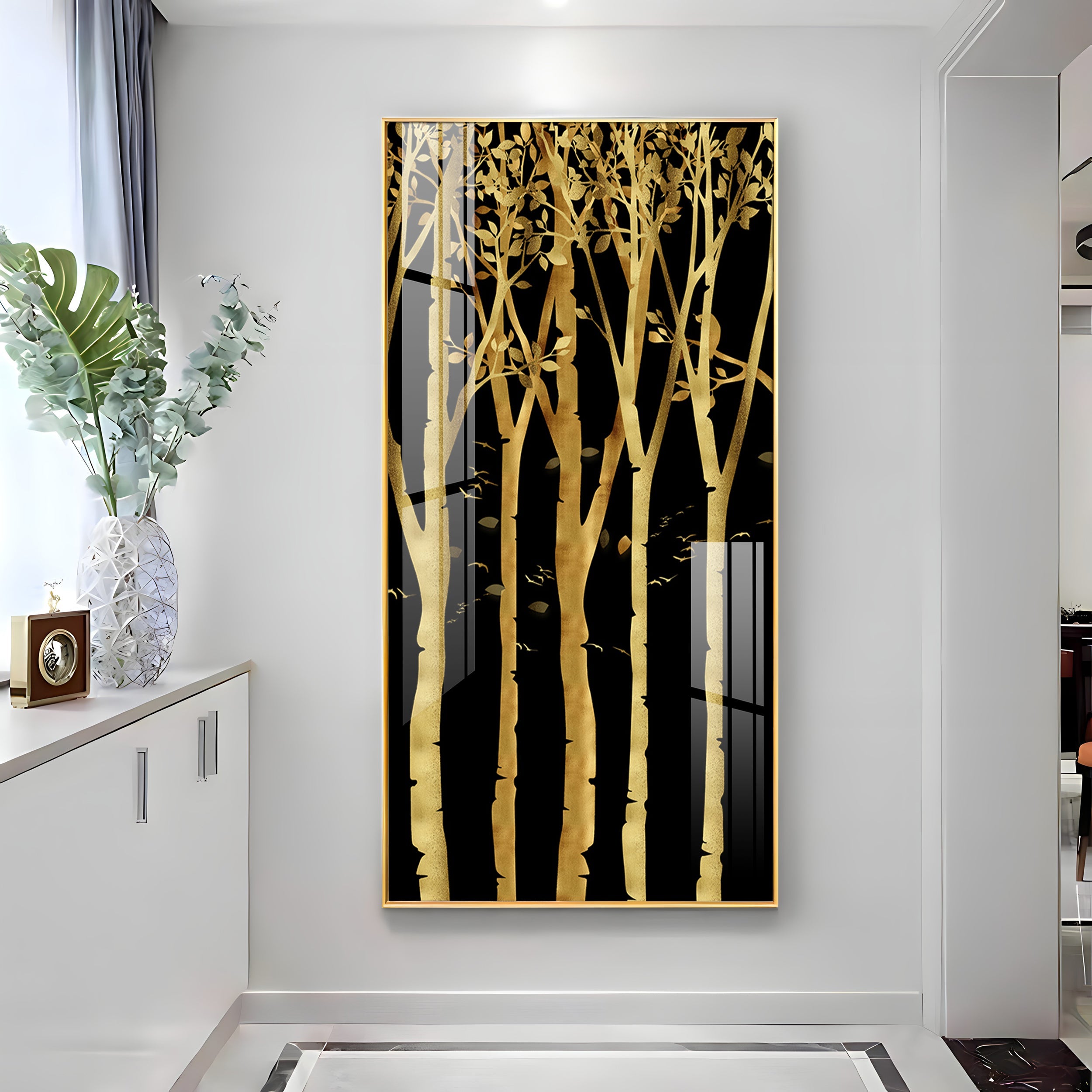 Flowers Abstract Landscape Premium Acrylic Vertical Wall Art