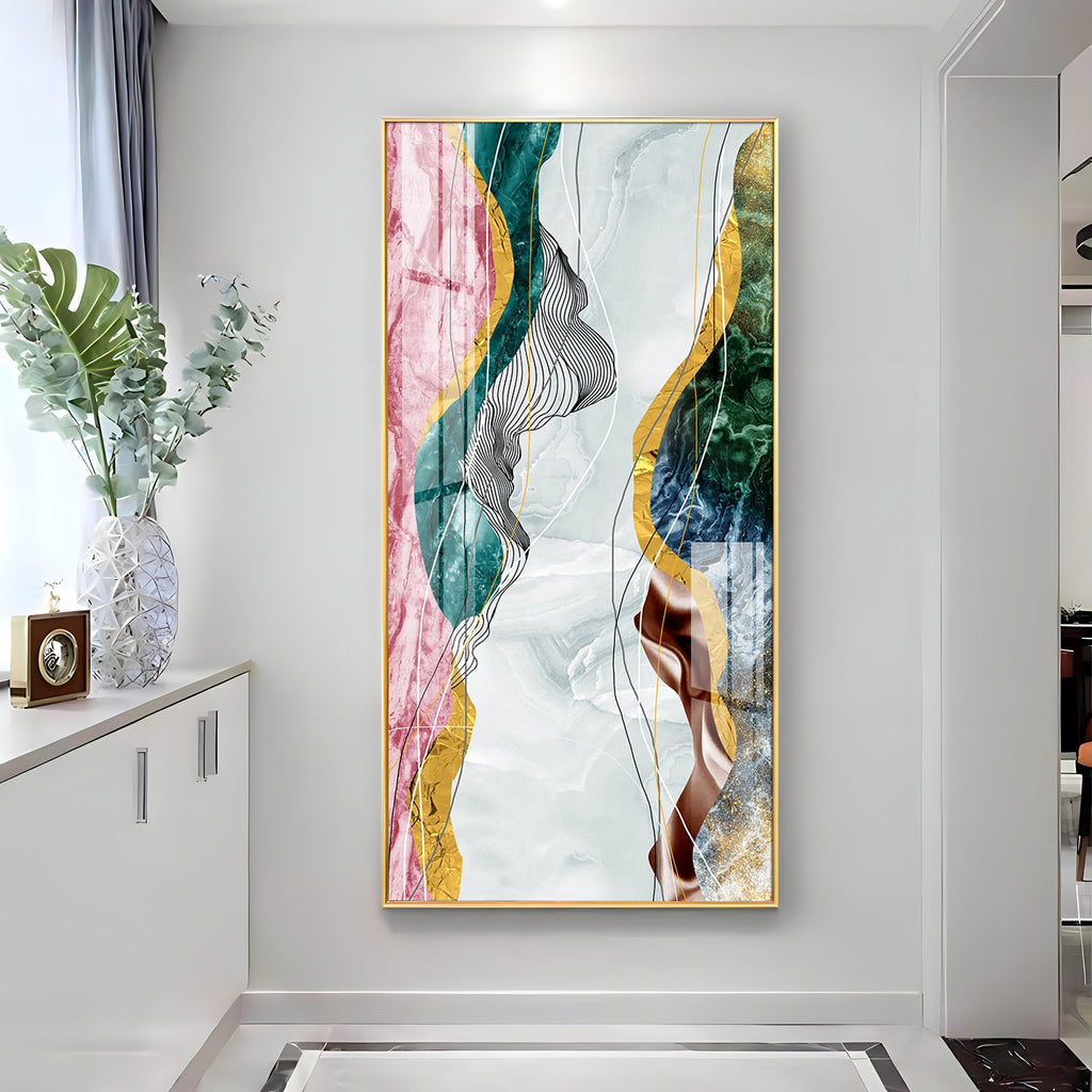 Celestial Marble Fusion Premium Acrylic Vertical Wall Art