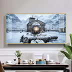 Bhole Baba In Kedarnath Glass Finish Horizontal Wall Art