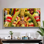 Goddess Meenakshi Amman Glass Finish Horizontal Wall Art