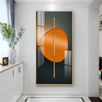 Abstract Orange Moon Premium Acrylic Vertical Wall Art
