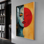 Abstract Serenity Modern Woman Premium Acrylic Vertical Wall Art