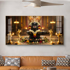 Shivling Eternal Devotion Glass Finish Horizontal Wall Art