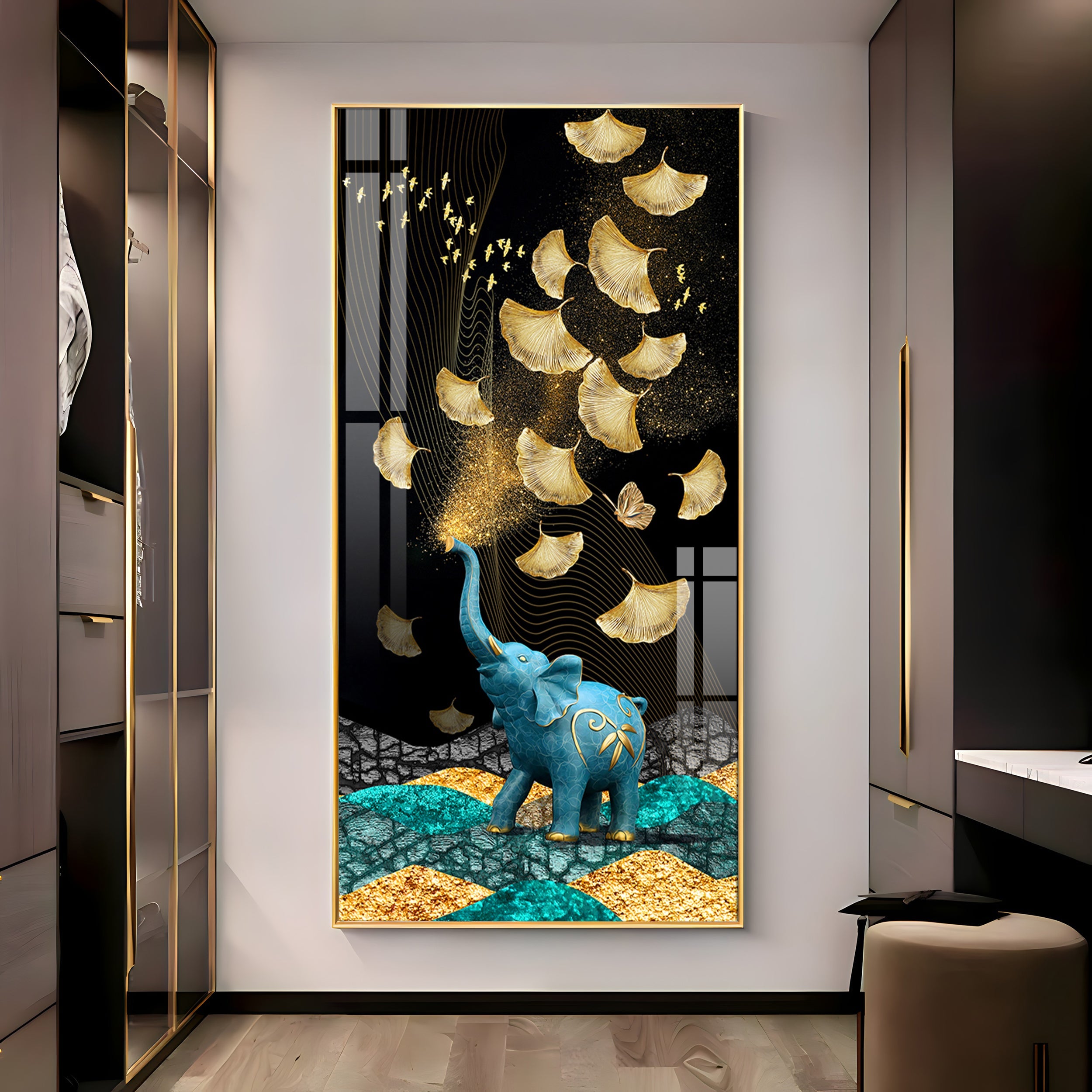 Enchanted Elephant Dreams Premium Acrylic Vertical Wall Art