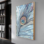 Abstract Peacock Feather Premium Acrylic Vertical Wall Art