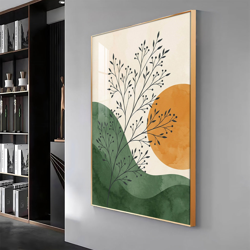 Radiant Leafscape Premium Acrylic Vertical Wall Art