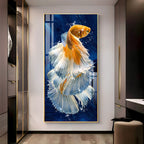 Golden Fish Premium Acrylic Vertical Wall Art