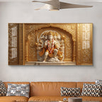Panchmukhi Hanuman Glass Finish Horizontal Wall Art