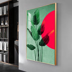 Green Leaf Premium Acrylic Vertical Wall Art
