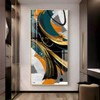 Abstract Gold Foil Premium Acrylic Vertical Wall Art