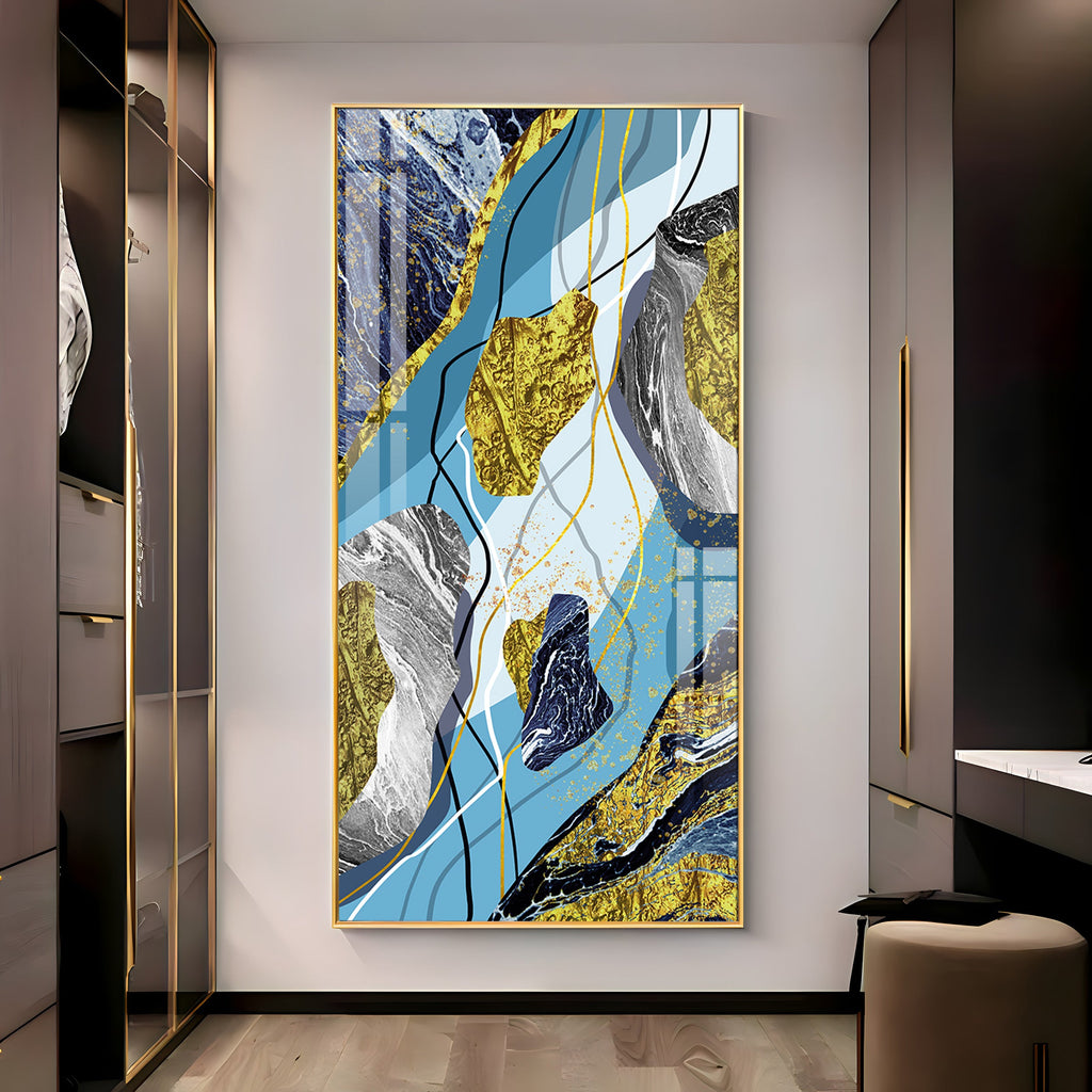 Azure Elegance Premium Acrylic Vertical Wall Art