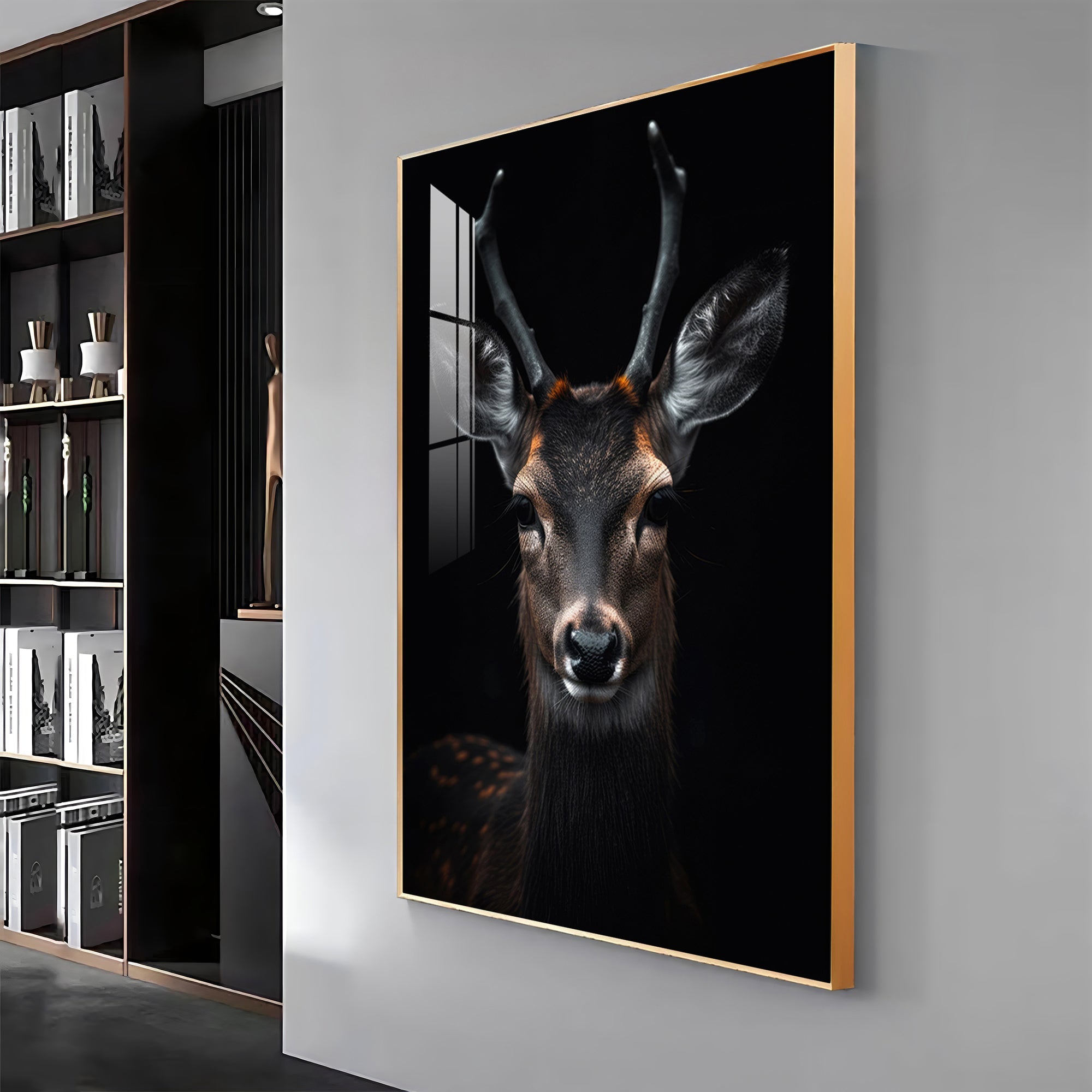 Sambar Deer Premium Acrylic Vertical Wall Art