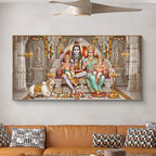 Shiv Parivar Glass Finish Horizontal Wall Art