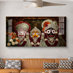 Lord Jagannath, Balabhadra & Subhadra Glass Finish Horizontal Wall Art