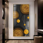 Gold Circle Shape Premium Acrylic Vertical Wall Art