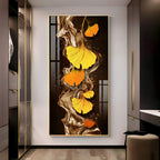 Glittering Ginkgo Premium Acrylic Vertical Wall Art