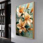 Elegant Orange Lily Flower Premium Acrylic Vertical Wall Art