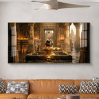 Shivling Temple Mystical Presence Glass Finish Horizontal Wall Art