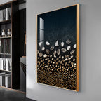 Golden Serenity Stones Premium Acrylic Vertical Wall Art