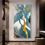 Blue & White Abstraction Premium Acrylic Vertical Wall Art
