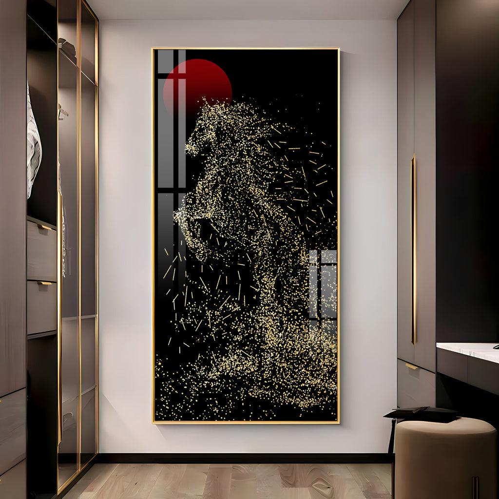 Dazzling Silver Horse Premium Acrylic Vertical Wall Art