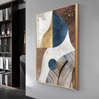Nordic Modern Geometric Gold Premium Acrylic Vertical Wall Art