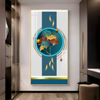 Gold Fish  With Ginkgo Leaf Premium Acrylic Vertical Wall Art